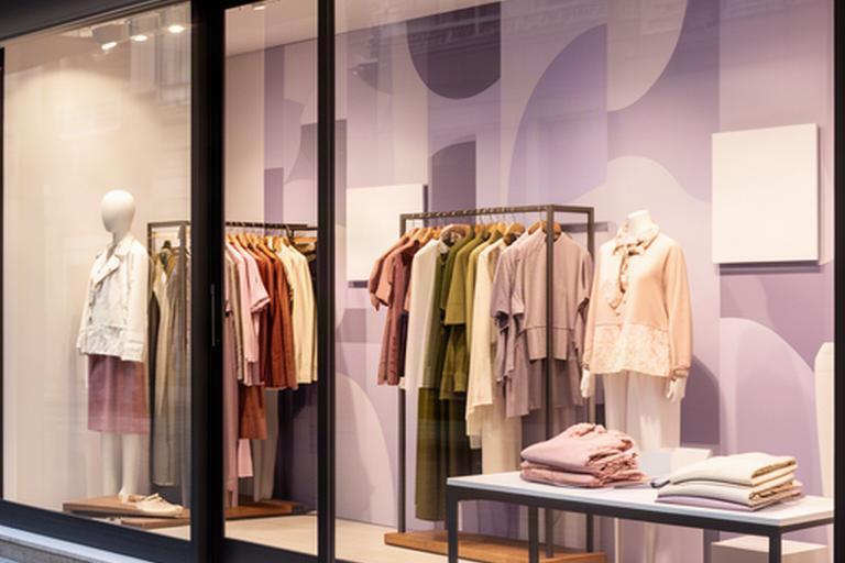 Boutique di abbigliamento a Loano con cartelli saldi, pannelli brand e vetrina stagionale